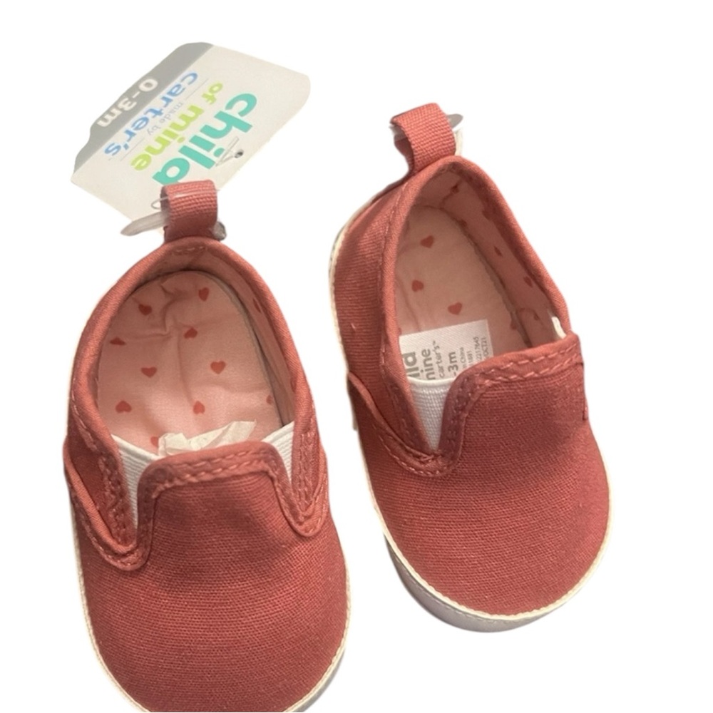 Child of Mine by Carter's Baby Girls' Rose Pink Slip-On Shoes - Size 0-3M